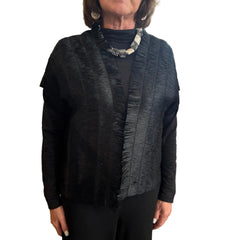 Pier Antonio Gaspari Vest, Raffia, Black S & M/L
