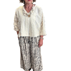 Mara Gibbucci Jacket. Textured, Cream S/M, M/L, L/XL & XL/XXL