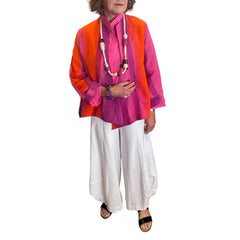 Kay Chapman Jacket, Asymmetrical, Orange/Pink/Lavender, S