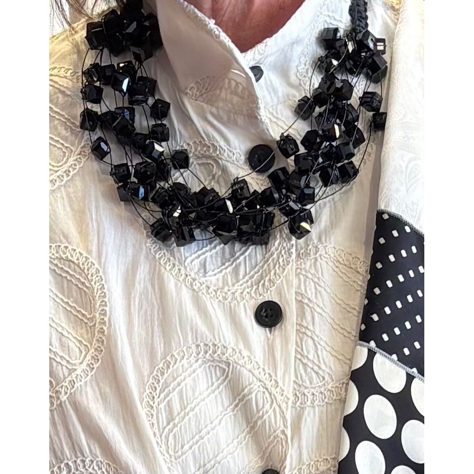 Jianhui London Necklace, Crystal Cube, Black