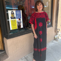 Miriam Campos Dress, Fine San Antonino, Black/Red, L/XL