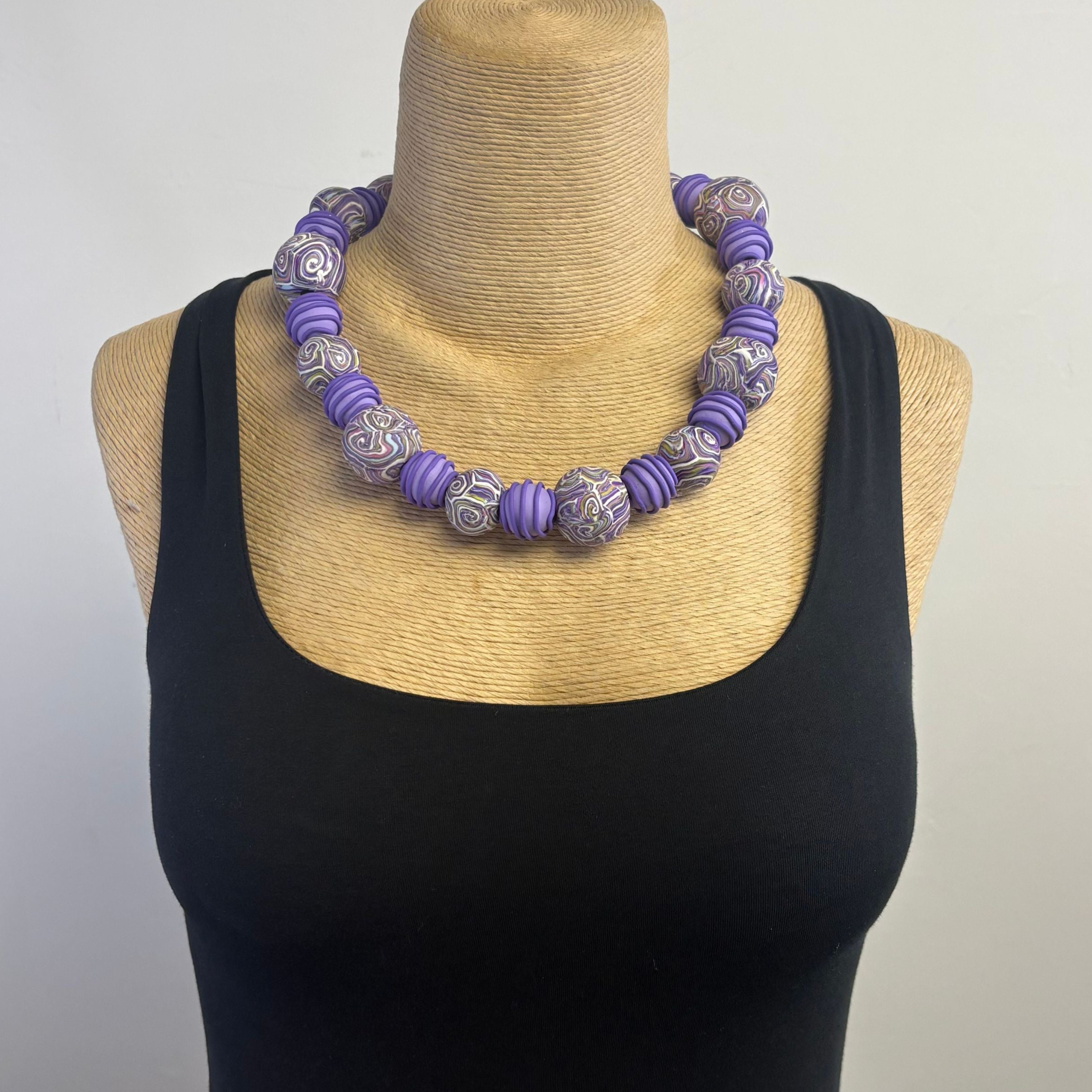 Dawn Siebel Long Choker, Purple Paisley Designs
