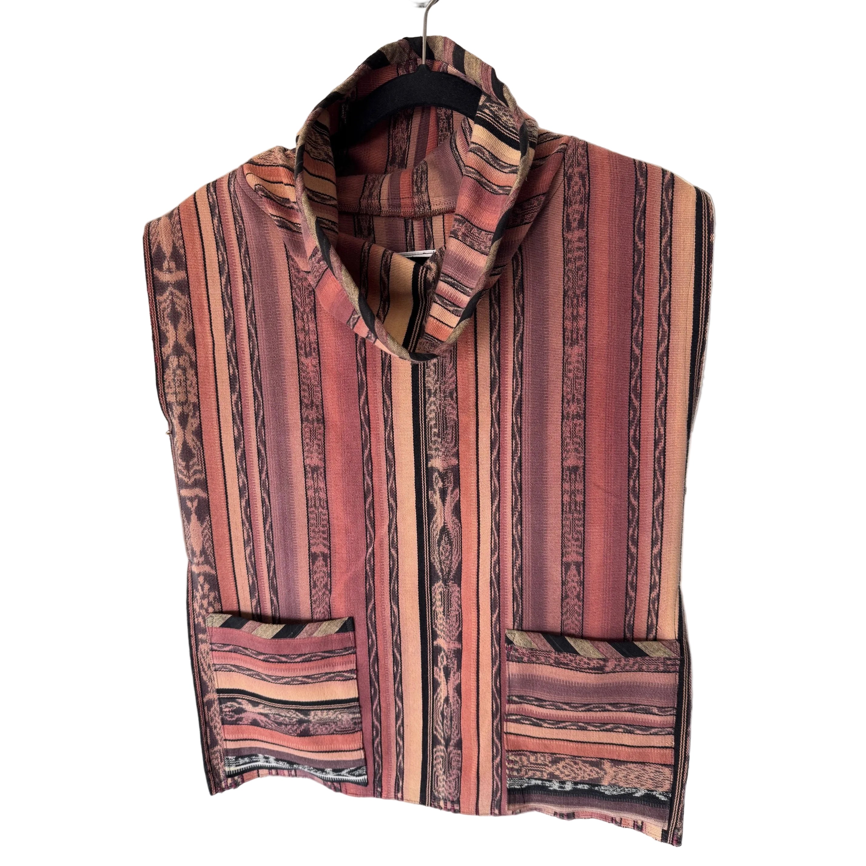 Holly Badgley Tunic, Cowl, Cotton Ikat, Clay, XS