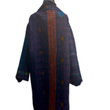 Sudarshan Kantha Coat, Reversible, Blue/White/Orange, L/XL
