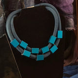 Christina Brampti Necklace, Double Strand, Blue/Turq