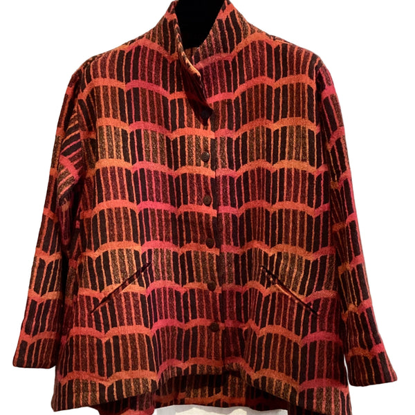 Neeru Kumar Jacket, Magenta/Pumpkin/Red/Black S & M