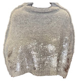 Amano Shrug, Alpaca, Foil Handprint, Smoke/Silver, S/M