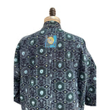 Holly Badgley Kimono, Ikat, Indigo/Green M/L