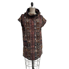 Holly Badgley Tunic, Cowl, Ikat Chocolate M/L