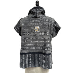 Holly Badgley Pullover, Cowl, Grey Ikat M/L