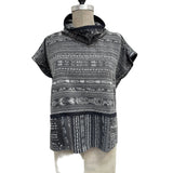 Holly Badgley Pullover, Cowl, Grey Ikat M/L