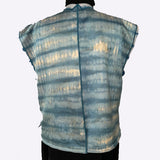 Judith Bird Vest, Short, Ikat Uzbekistan, Blue/Cream, M