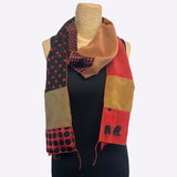 Judith Bird Scarf, SilkSingles, Red/Gold/Black