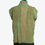 Judith Bird Vest, Short, Turquoise/Olive/Tan, XS/S