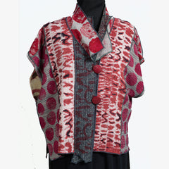 Judith Bird Vest, Short, Red/Grey/Neutral,  L/XL