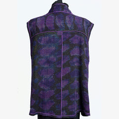 Judith Bird Vest, Long, Purple/Olive, M
