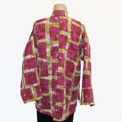 Judith Bird Jacket, Beachwood Print, Magenta/Olive/Tan, S/M