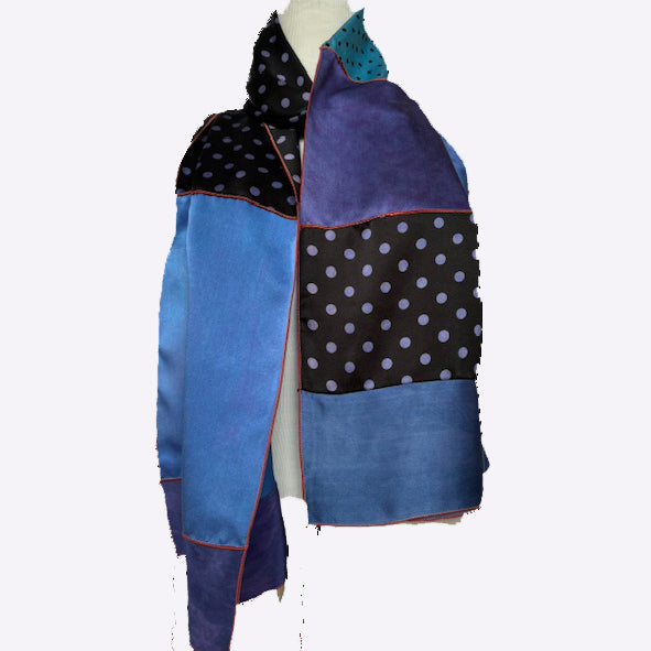 Judith Bird Scarf, SilkSingles, Blue Dot