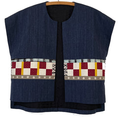 Juanita Girardin Vest, Crop, Reds & White Checker Fits S-XL