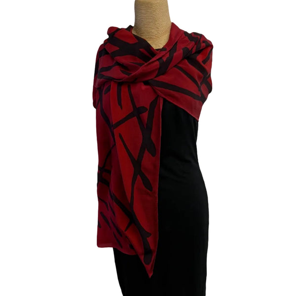 Kay Chapman Scarf, Graffiti, Red