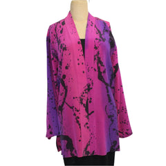 Kay Chapman Kimono, Splatter, Fuschia/Violet, L