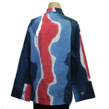 Kay Chapman Jacket, Loop Button, Islands, Blue/Orange, S