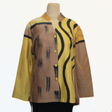Kay Chapman Shirt, Santa Fe, Patchwork, Yellow/Brown, M