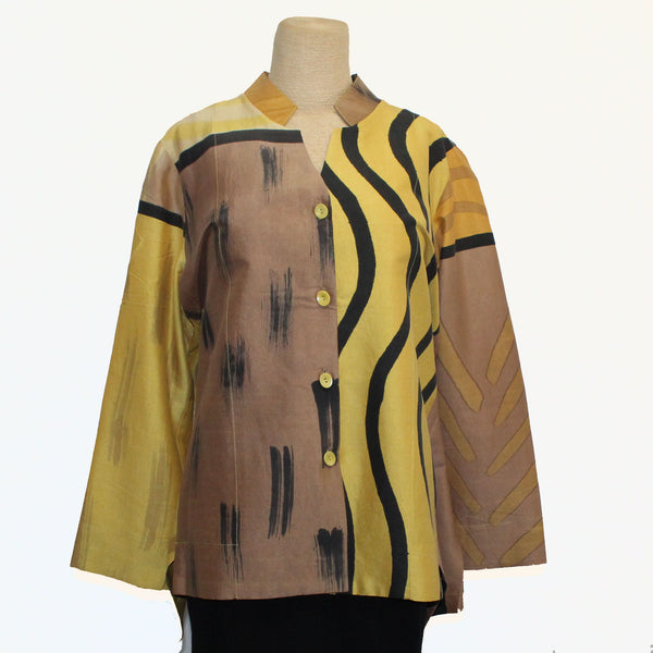 Kay Chapman Shirt, Santa Fe, Patchwork, Yellow/Brown, M