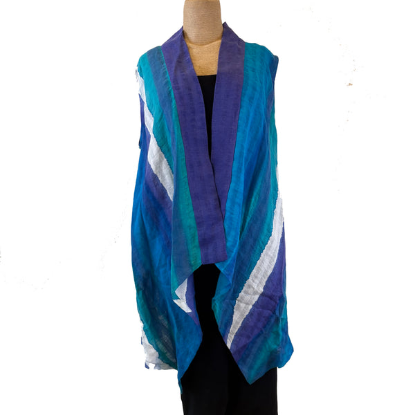 Kay Chapman Vest, Swing, Turquoise/Purple/White, S