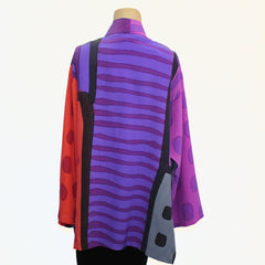 Kay Chapman Jacket, Kimono, Patchwork, Purple/Violet/Orange, M