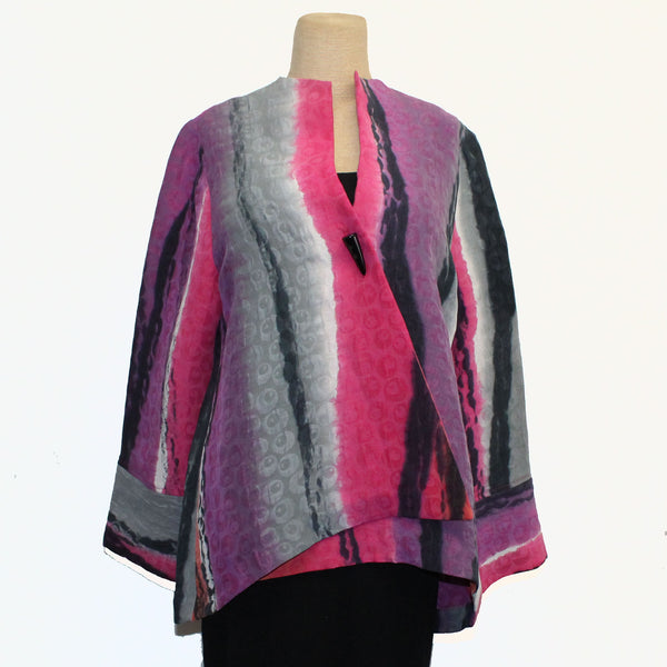 Kay Chapman Jacket, Asymmetrical, Pink/Orange/Grey/Lavender/White, S