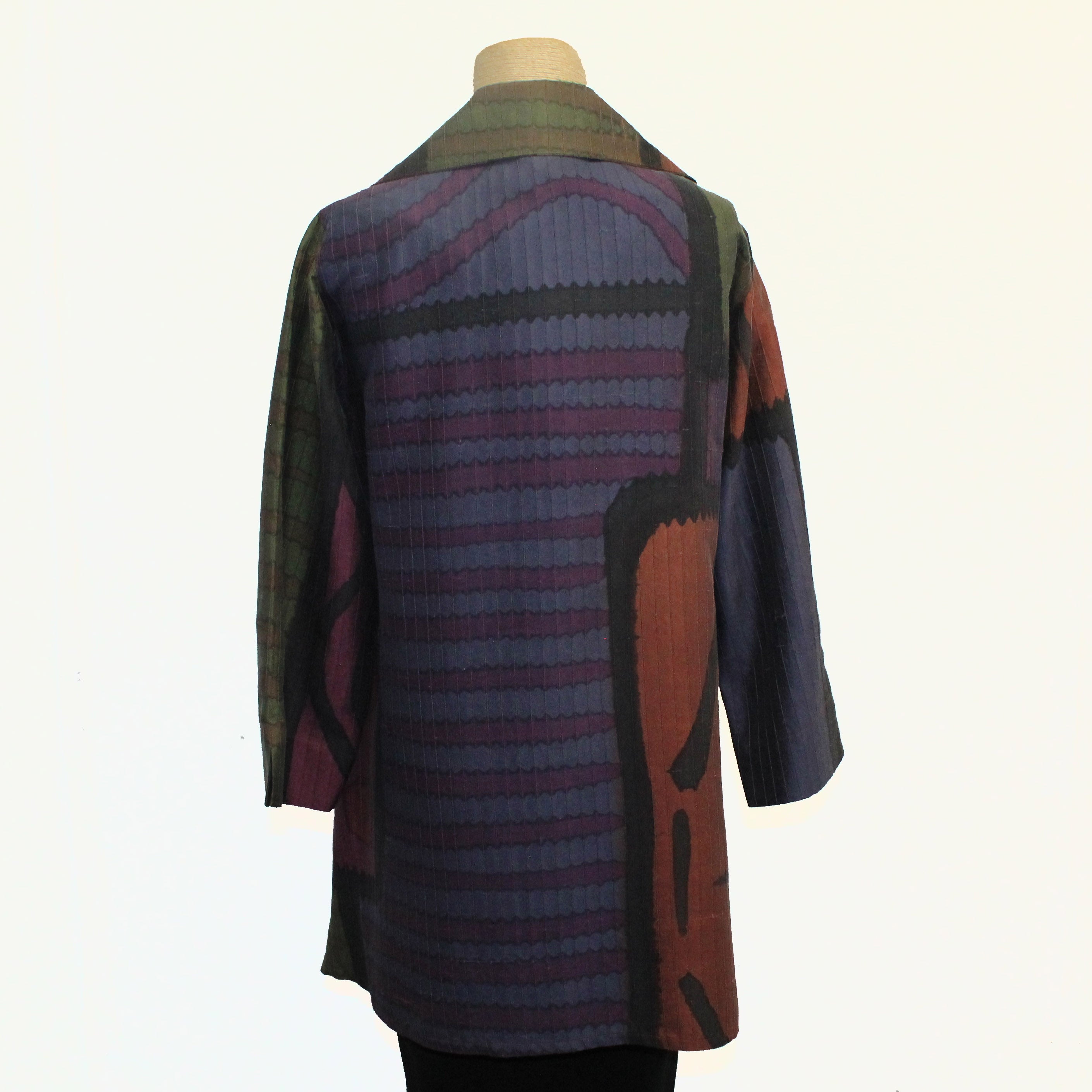 Kay Chapman Shirt,Dream, Patchwork, Olive/Blue/Purple/Rust, S