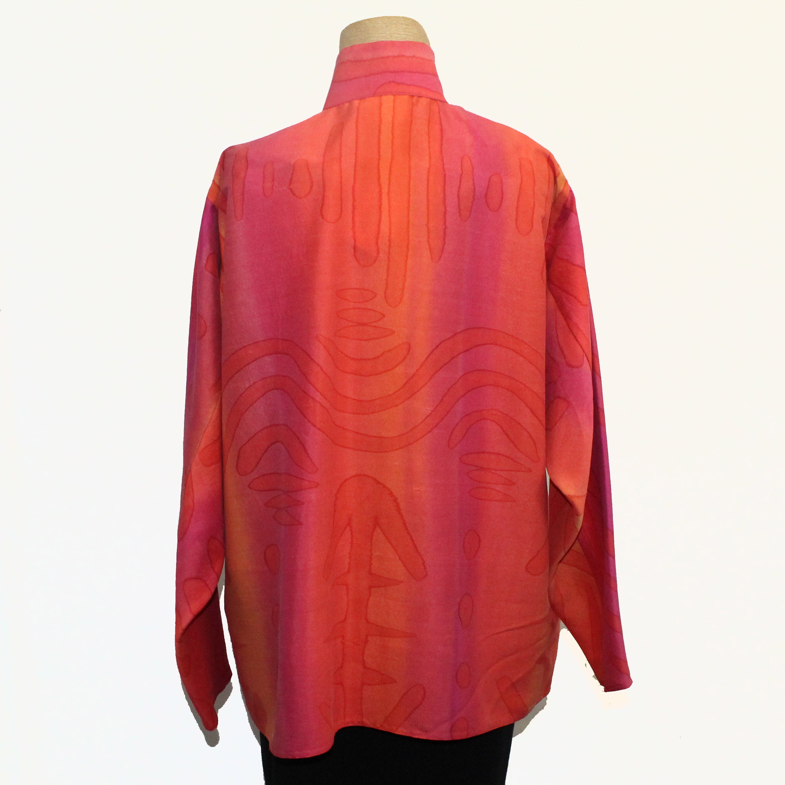 Kay Chapman Shirt, Issey, Tribal, Coral/Magenta, M – Santa Fe Weaving  Gallery