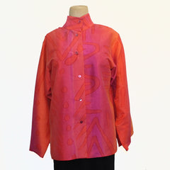 Kay Chapman Shirt, Issey, Tribal, Coral/Magenta, M
