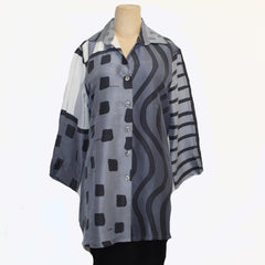 Kay Chapman Shirt, Dream, White/Grey/Black, S