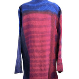 Kay Chapman Jacket, Asymmetrical, Patchwork, Navy/Violet/Blue, M