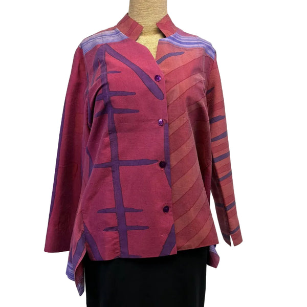 Kay Chapman Shirt, Why Not, Santa Fe, Salmon/Purple, XS