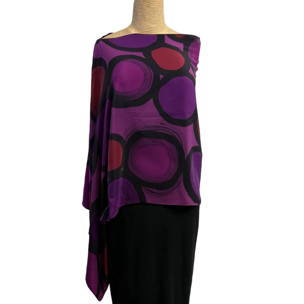 Kay Chapman Poncho, Pebbles, Violet/Red OS