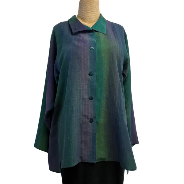 Kay Chapman Shirt, Issey, Green/Purple  L