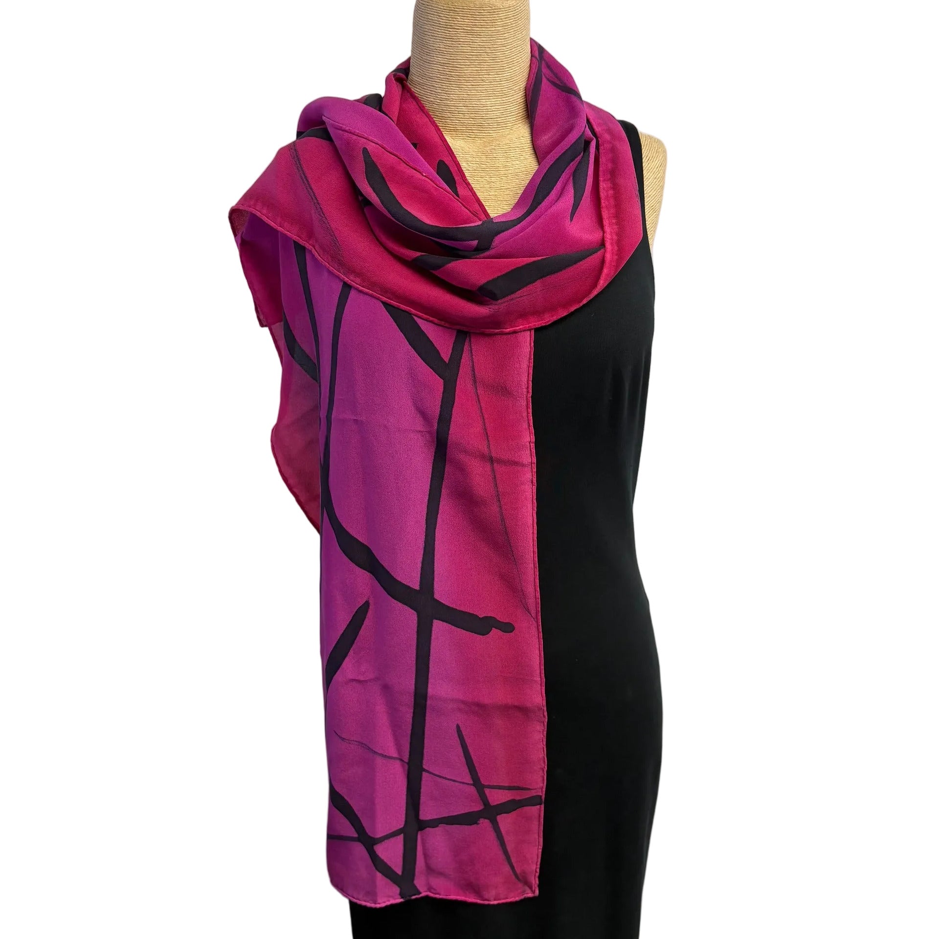 Kay Chapman Scarf, Graffiti, Pink