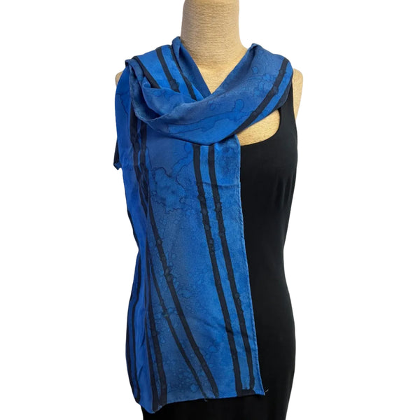 Kay Chapman Scarf, Splatter, Blue/Black