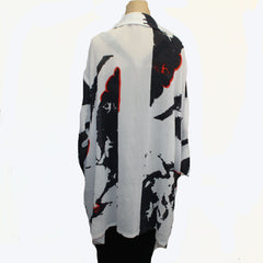 Kiss of the Wolf Blouse, Swing, Black & White with Red, L/XL