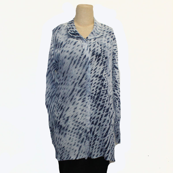 Kiss of the Wolf Blouse, Classic, Blue Black Chinchilla, S
