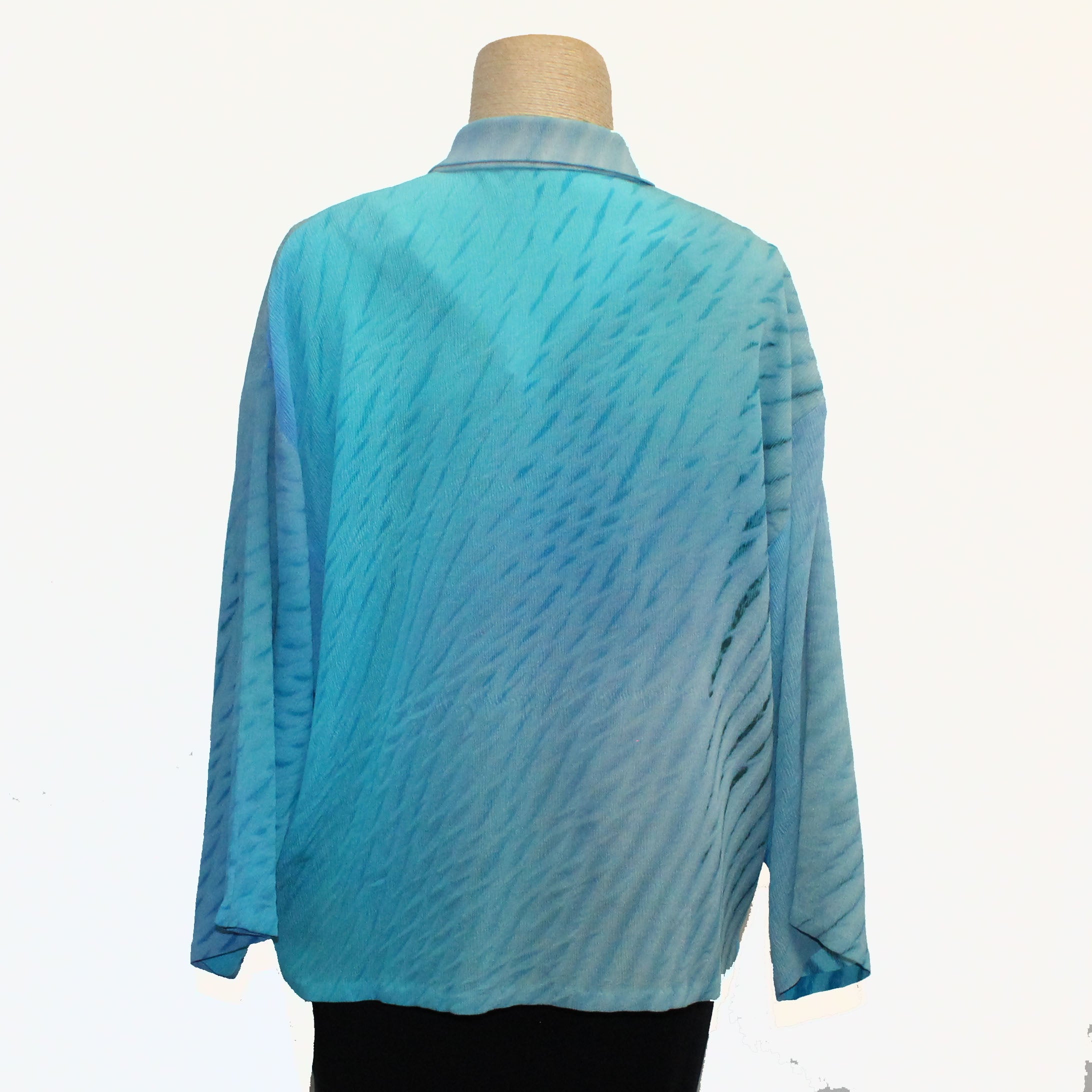 Kiss of the Wolf Top, Kimono, Caribbean/Turquoise/Periwinkle, M