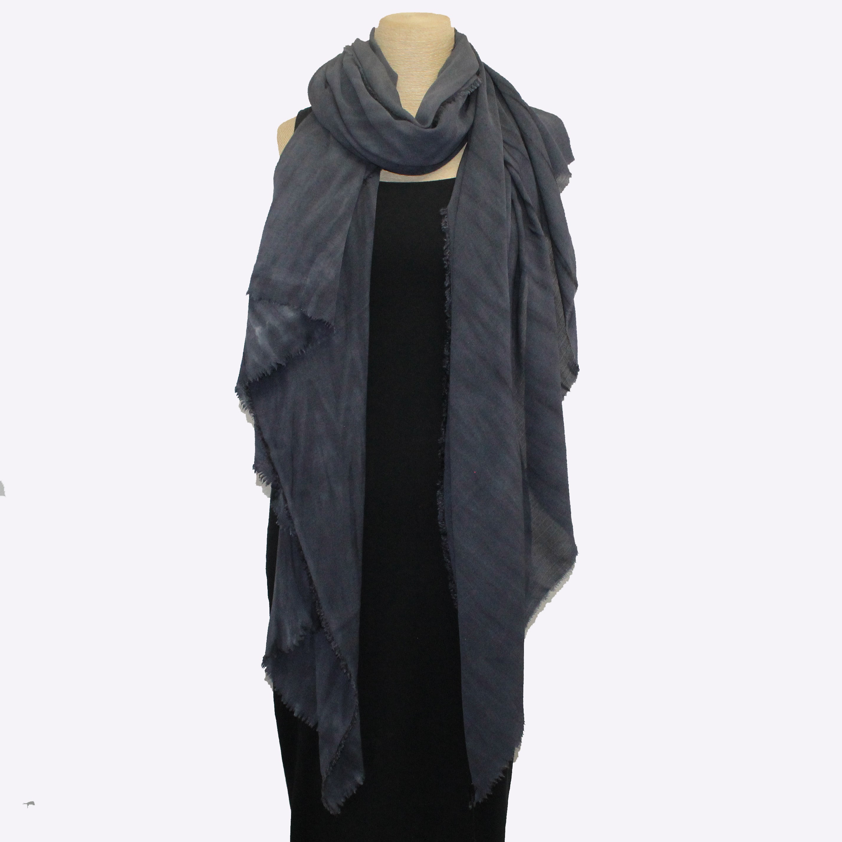 Kiss of the Wolf Shawl, Charcoal Bifold Shibori