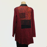 Liz Spear Jacket, Red/Black With Nuno Felting, S