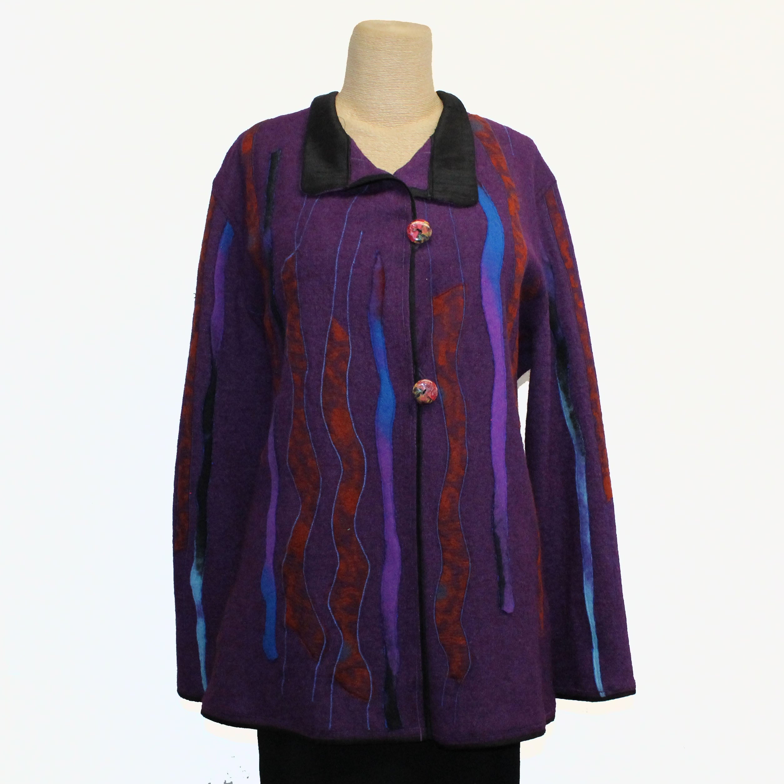 Maggy Pavlou Jacket, Plum/Multi-Color, M – Santa Fe Weaving Gallery