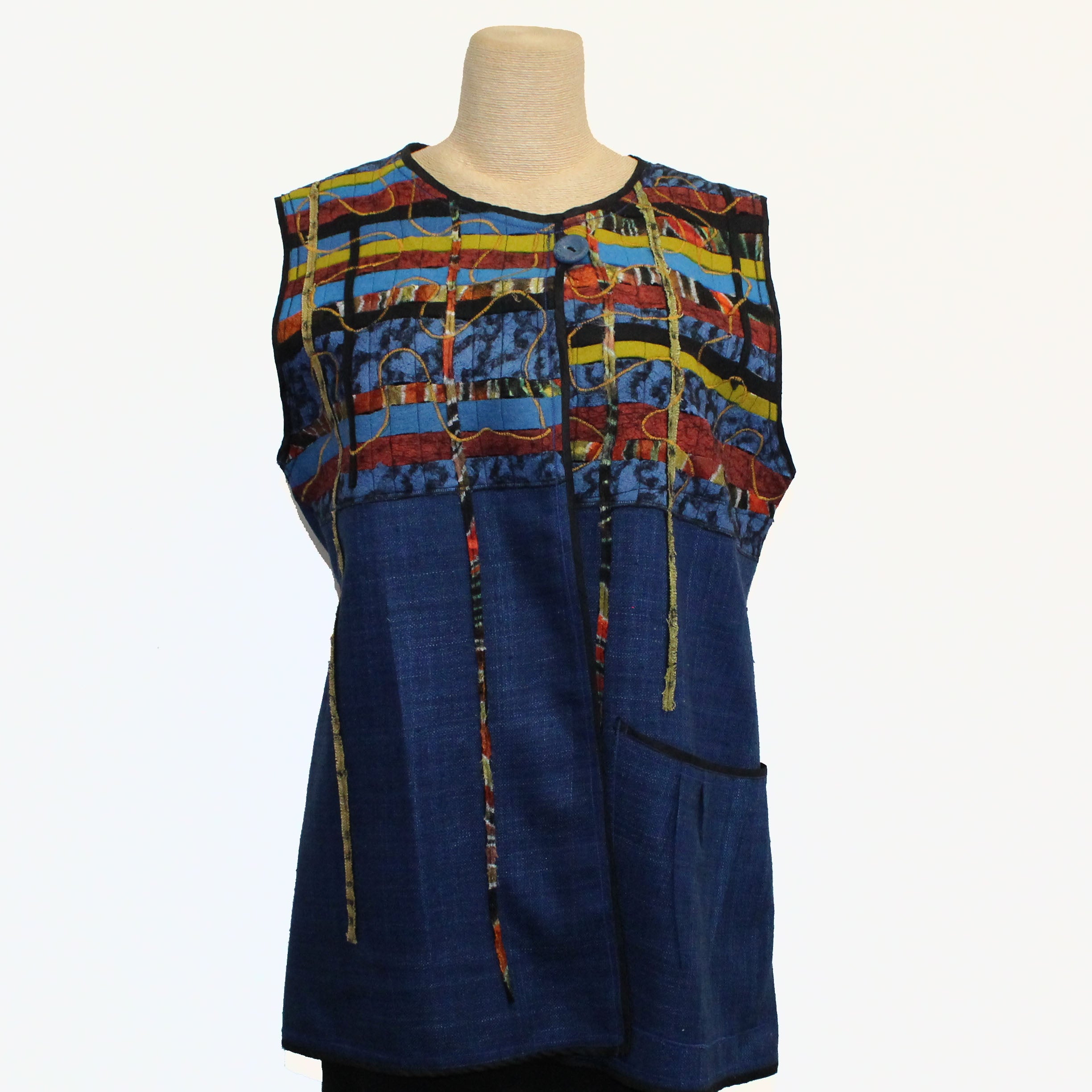 Maggy Pavlou Vest, Blue/Multi-Color, M