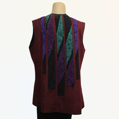 Maggy Pavlou Vest, Burgundy/Turquoise/Purple/Black, M