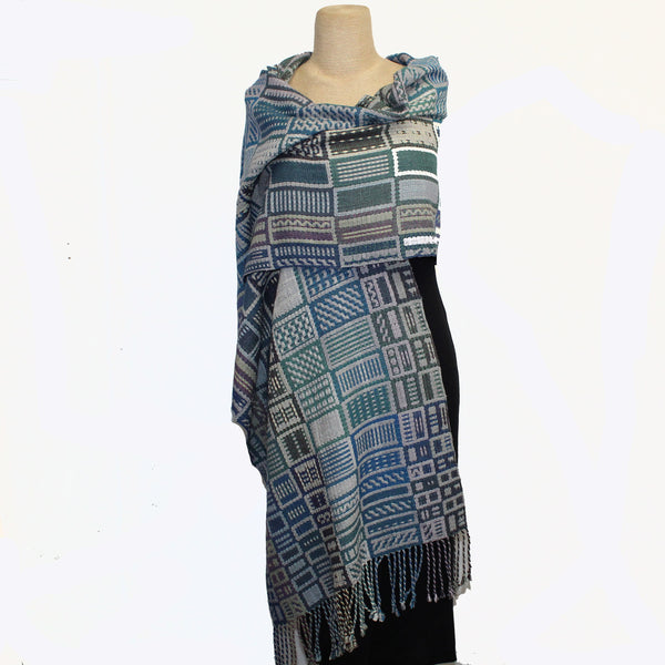 Muffy Young Shawl, Foxtrot, Ocean Colors